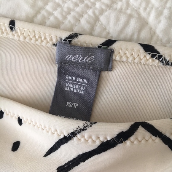 American Eagle Aerie Henley Bandeau Bikini Natural Print XS/S Swimsuit Set - Picture 5 of 16